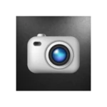 black & white photo, retro cam android application logo